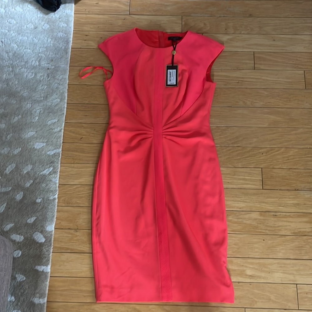 NWT Ted Baker Pink orange Dress size 3